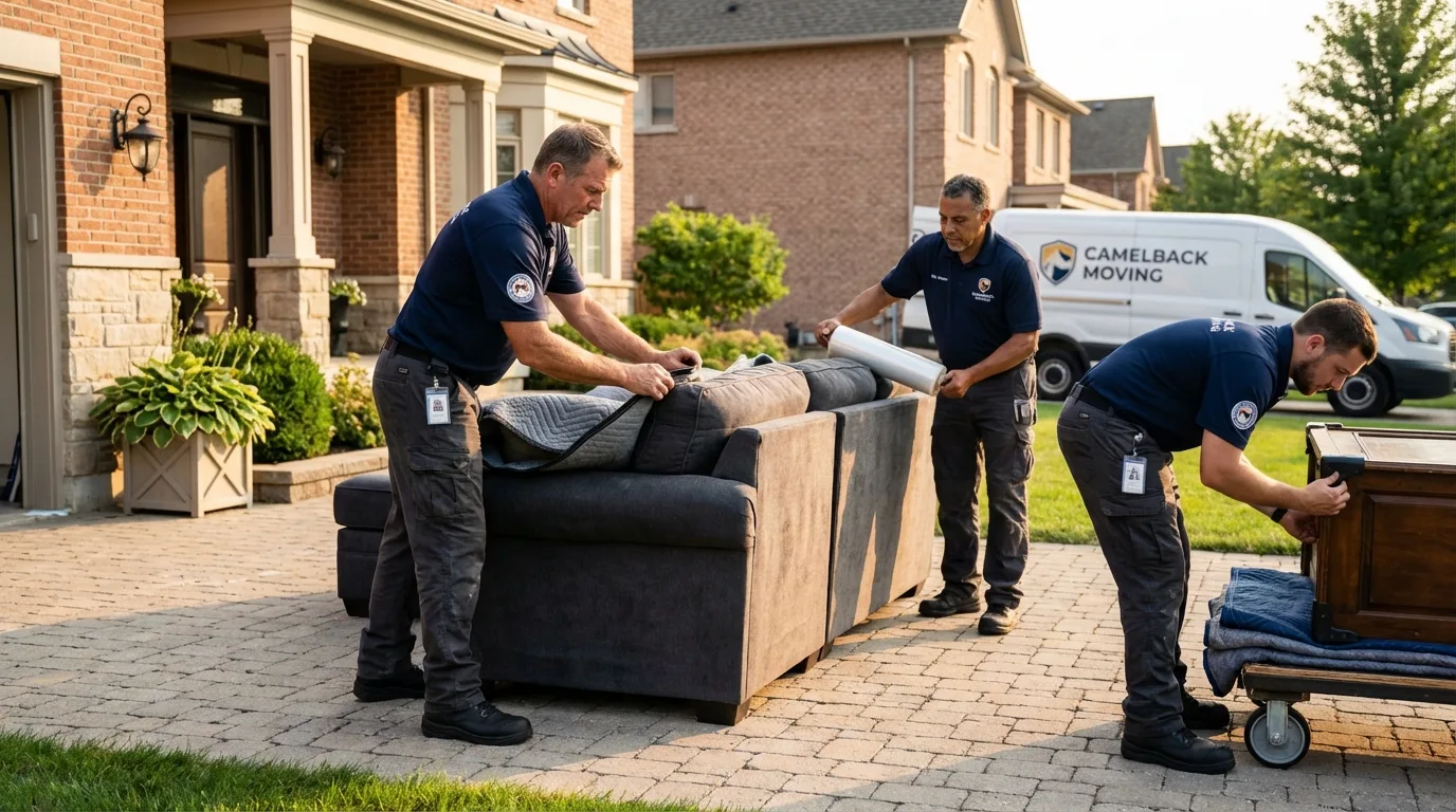 Large estate moving crew wrapping furniture in Palmetto, GA