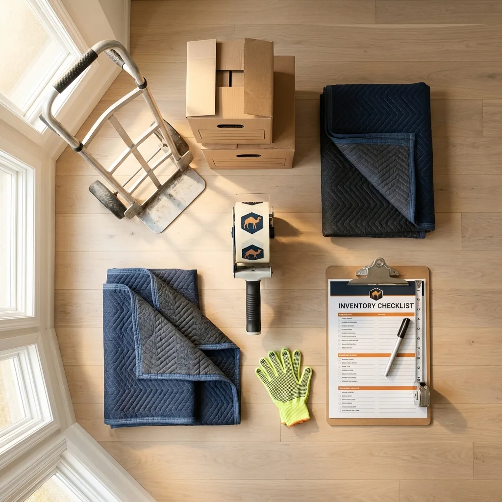 Professional moving supplies and packing materials layout for Palmetto residential relocations